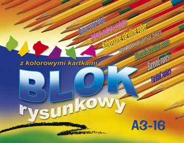 Blok rysunkowy A3 16k. kolorowy Kreska